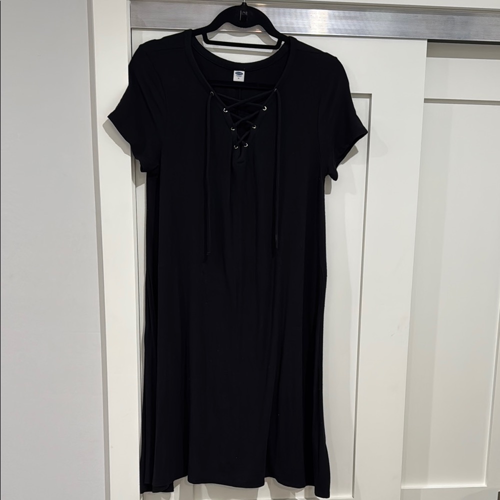 Black Lace-Up Dress